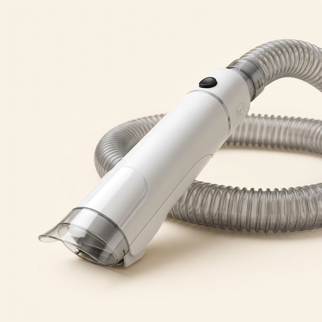 7-in-1 Grooming Vacuum Kit handpiece and hose close-up