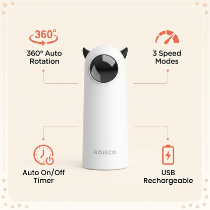 Automatic Laser Cat Toy key features callout graphic