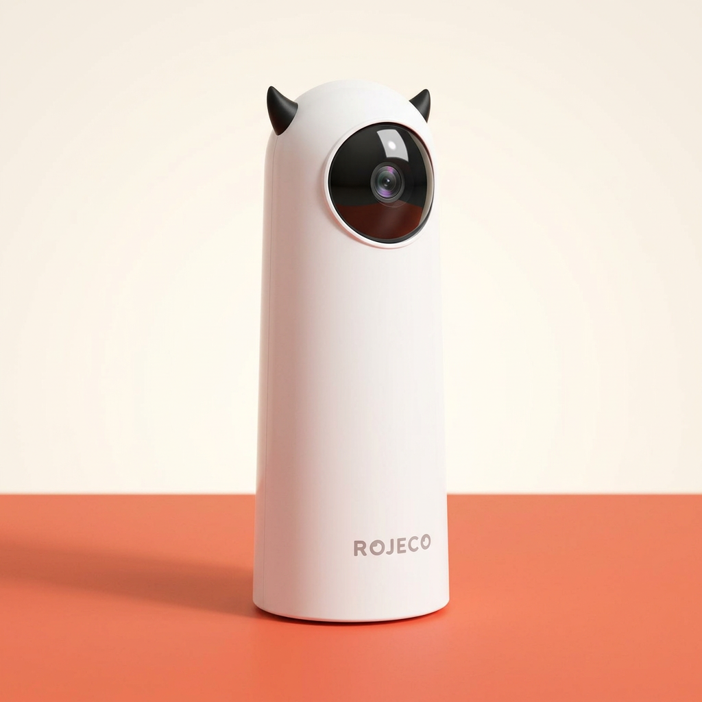 Automatic Laser Cat Toy on coral orange surface