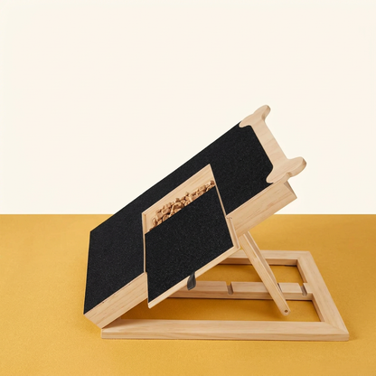 Bamboo Nail Scratch Board on golden yellow surface